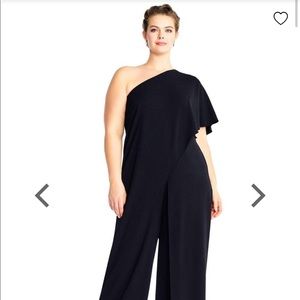 Adrianna Papell Flutter One Sounder Jumpsuit Black